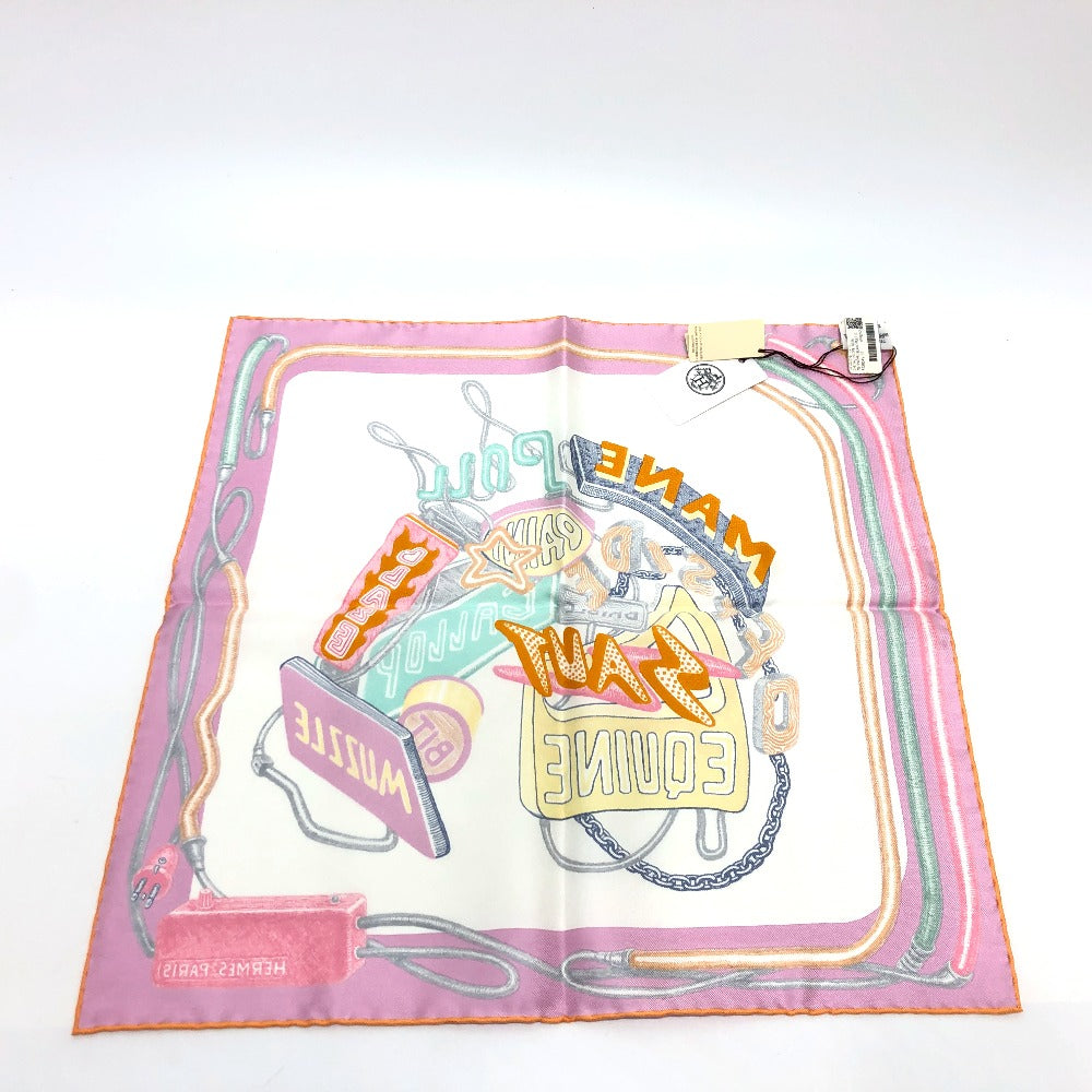HERMES scarf silk multicolor Chevaloscope Neon Chevaloscope Neon Carre45 Women Used