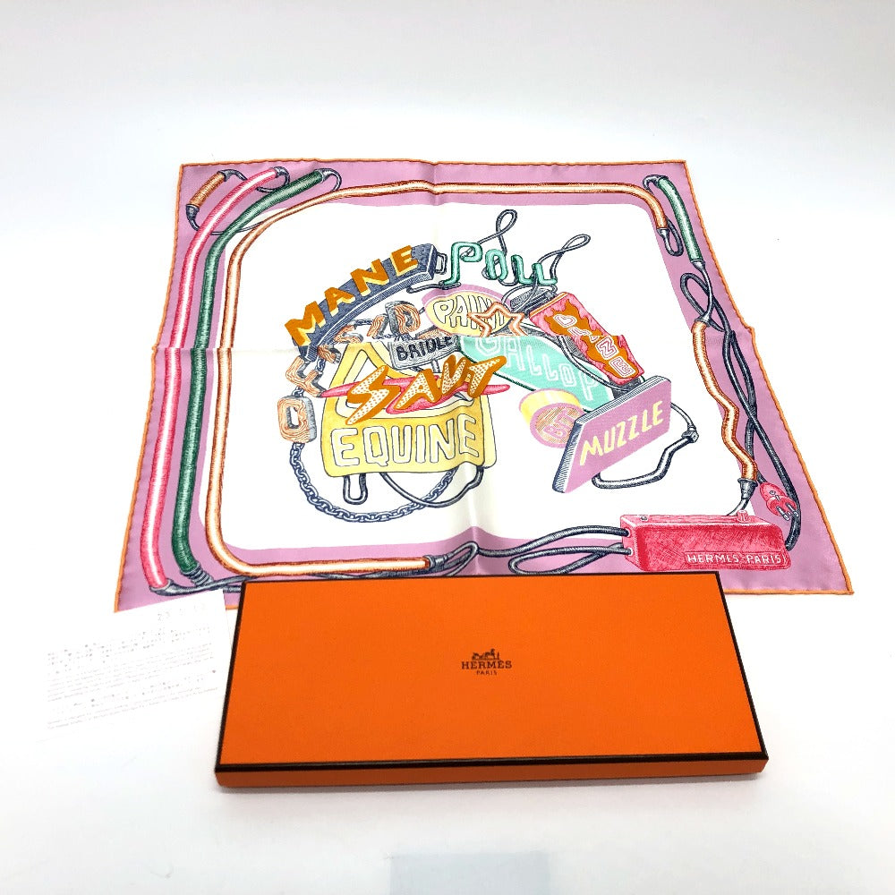 HERMES scarf silk multicolor Chevaloscope Neon Chevaloscope Neon Carre45 Women Used