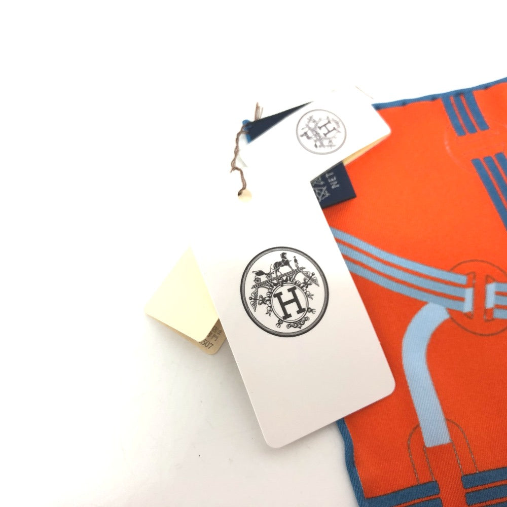 HERMES scarf silk Orange Pochette 45 Correspondance Carre45 Women Used