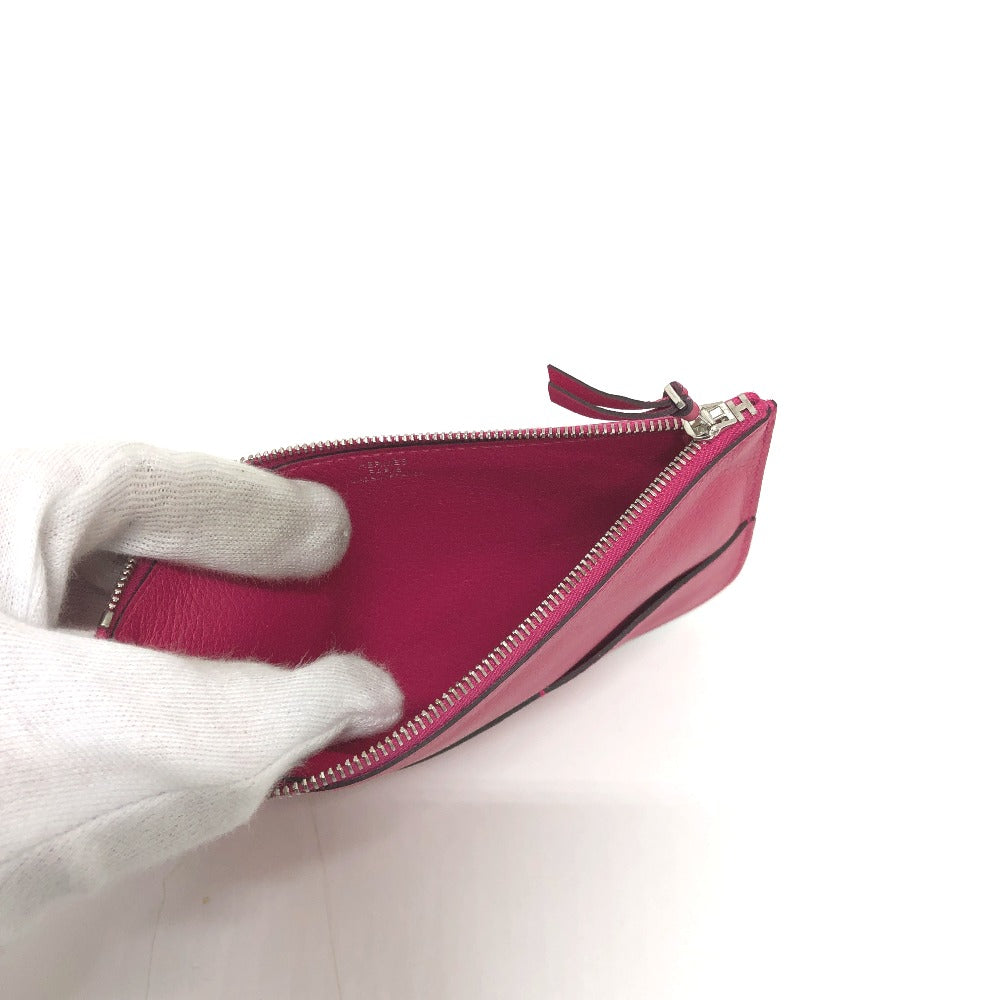 HERMES Long Wallet Purse Leather, Evercolor pink Dogon GM Women Used