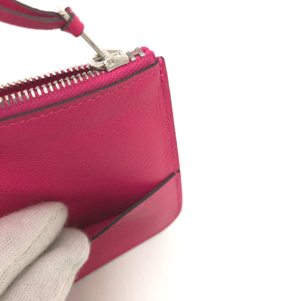 HERMES Long Wallet Purse Leather, Evercolor pink Dogon GM Women Used