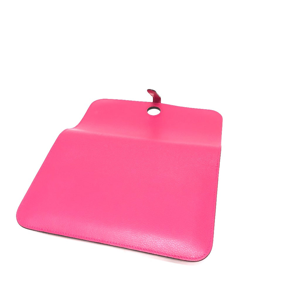 HERMES Long Wallet Purse Leather, Evercolor pink Dogon GM Women Used
