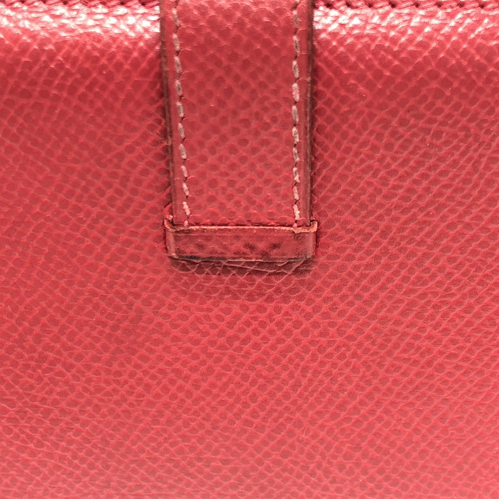 HERMES Long Wallet Purse Courchevel Red Beansufla Women Used