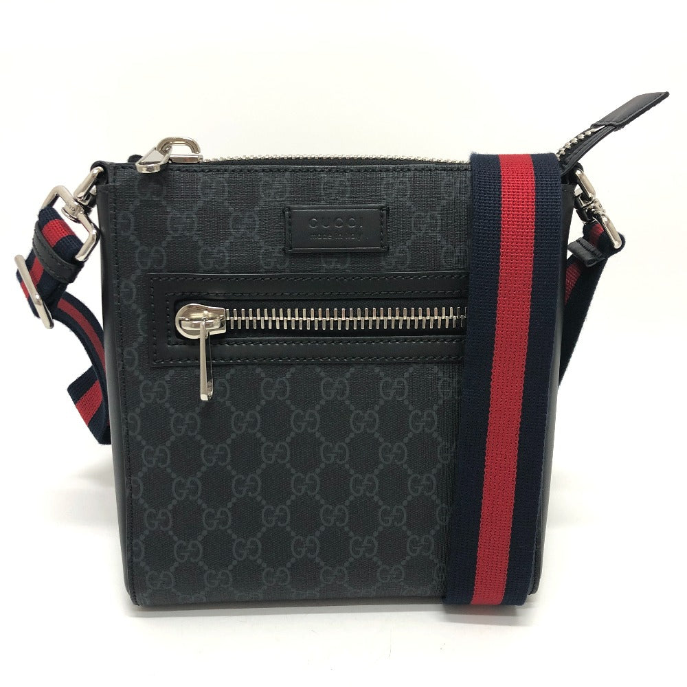 GUCCI Shoulder Bag 523599 GG Supreme Canvas gray GG Supreme Small messenger bag mens Used