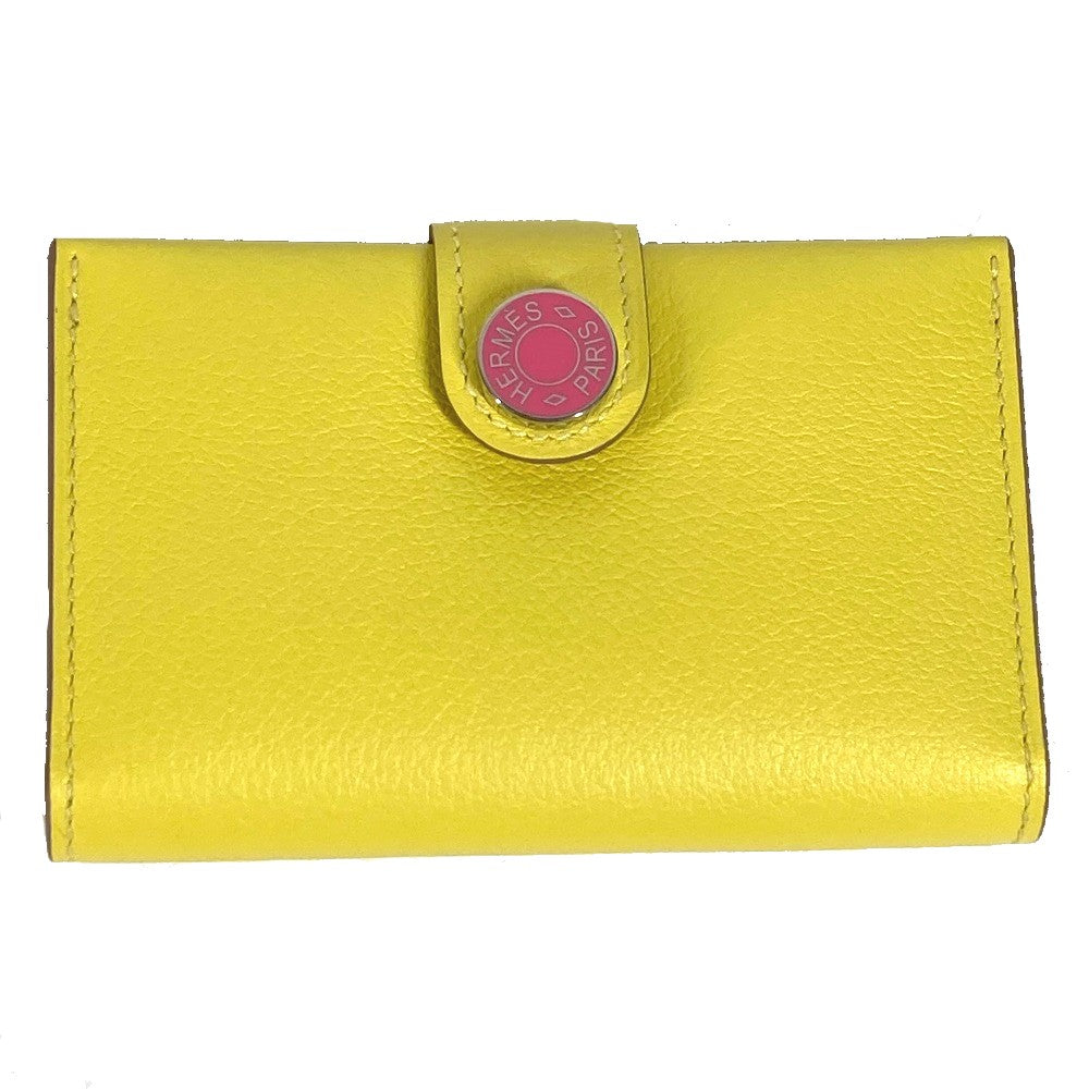 HERMES Card Case Leather, Evercolor yellow By color R.M.S