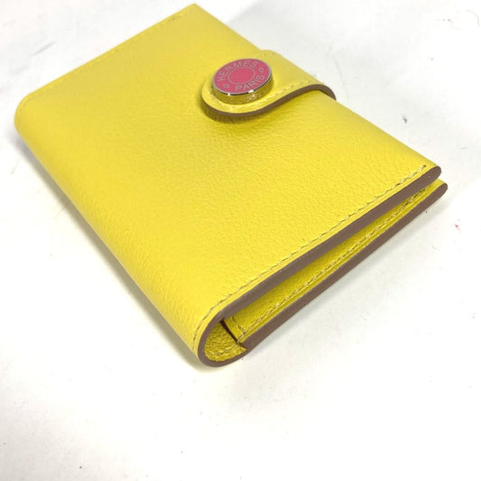 HERMES Card Case Leather, Evercolor yellow By color R.M.S