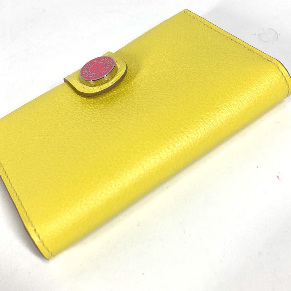 HERMES Card Case Leather, Evercolor yellow By color R.M.S