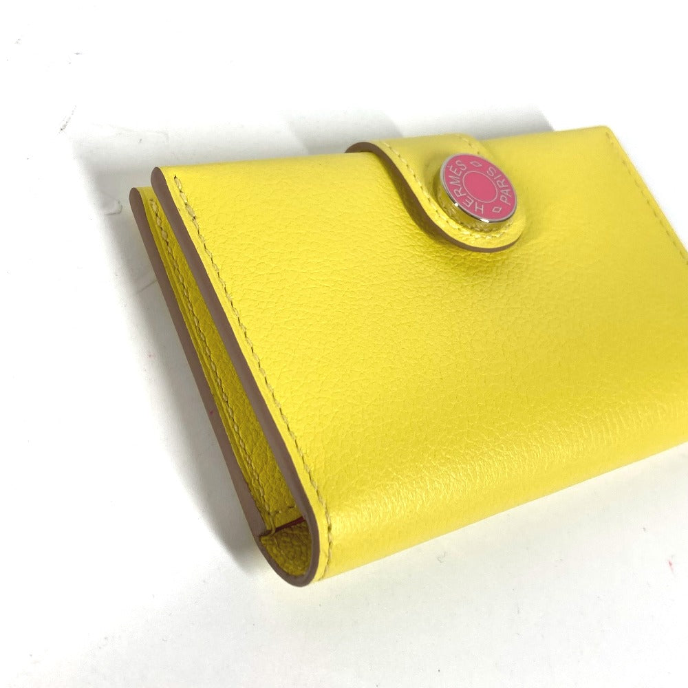 HERMES Card Case Leather, Evercolor yellow By color R.M.S
