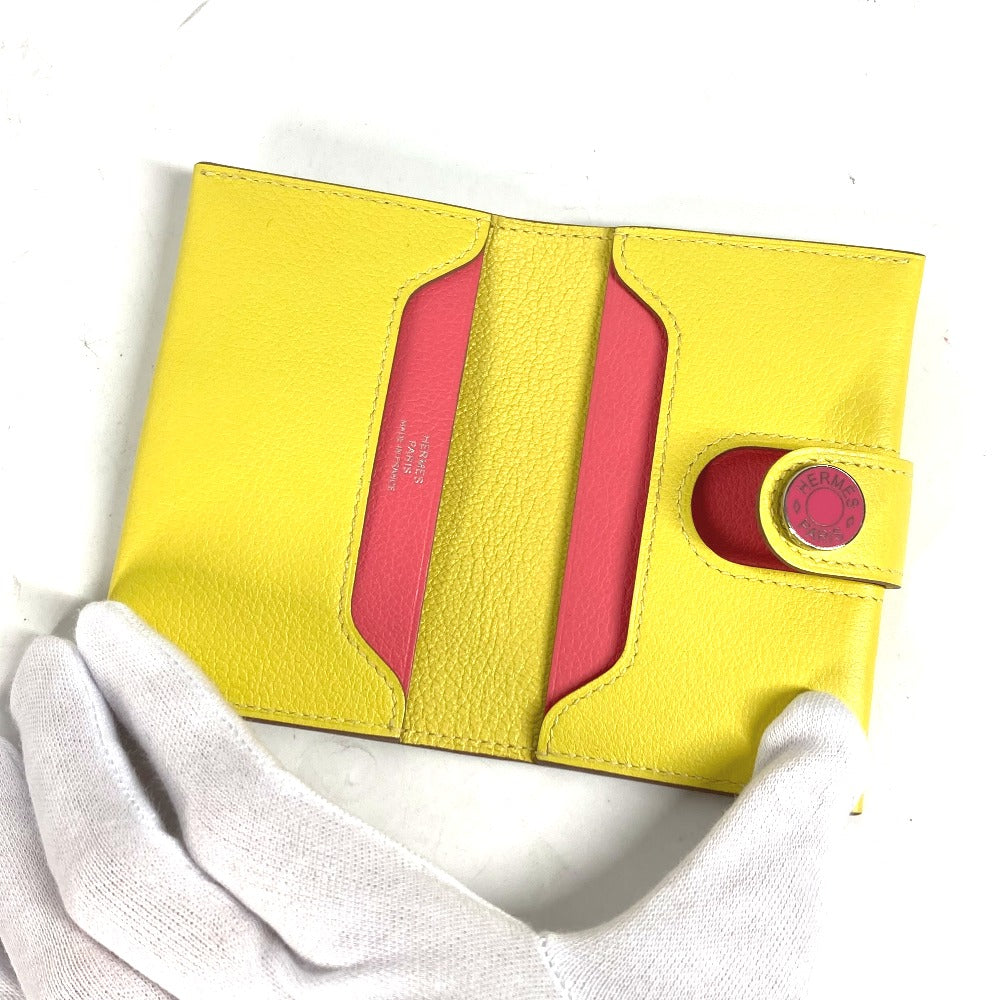 HERMES Card Case Leather, Evercolor yellow By color R.M.S