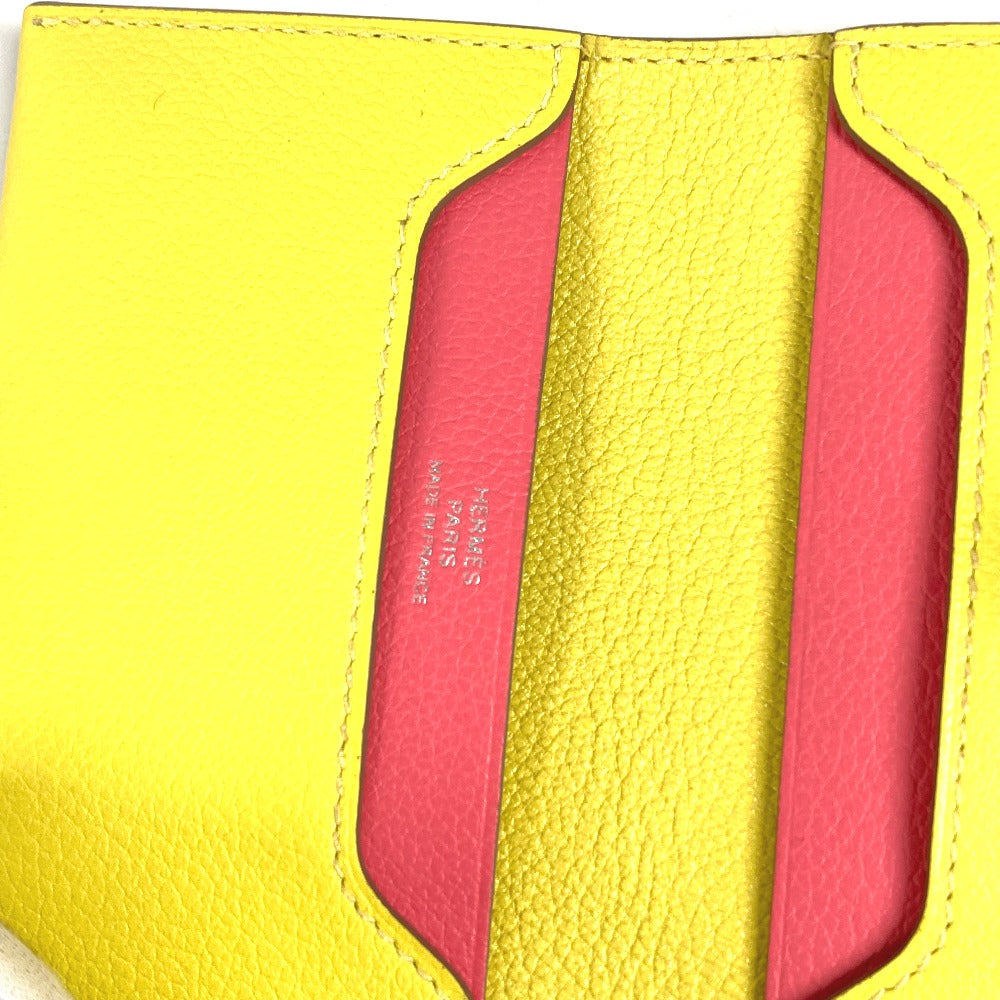 HERMES Card Case Leather, Evercolor yellow By color R.M.S