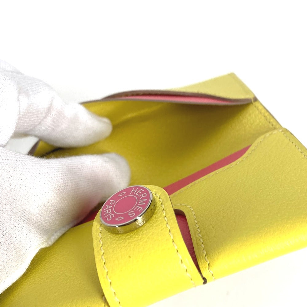 HERMES Card Case Leather, Evercolor yellow By color R.M.S