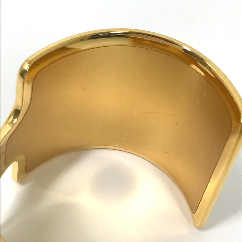 HERMES Bangle leather Brown x Gold bracelet Olympe Women Used