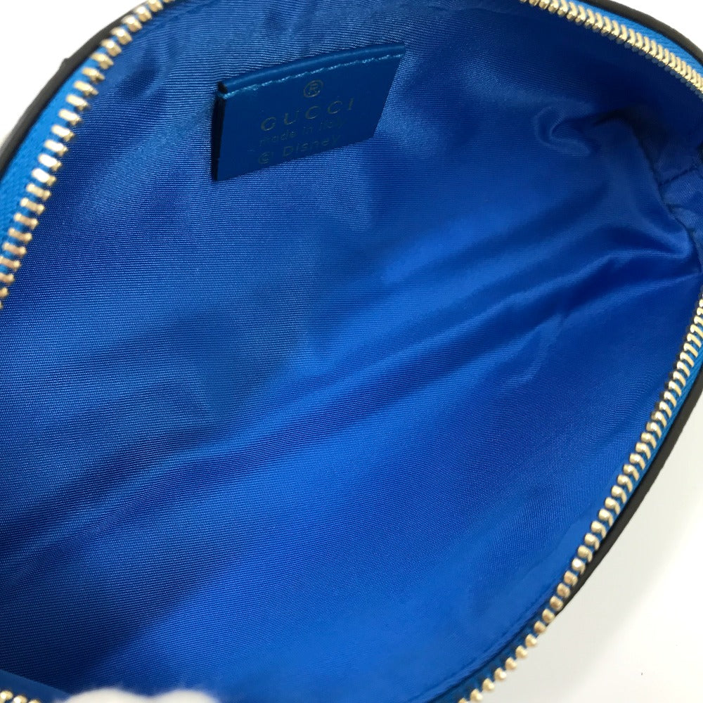 GUCCI pencil case 662129 GG canvas / leather Beige x blue Disney collaboration Donald duck
