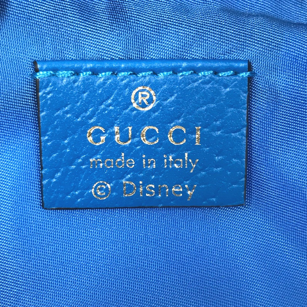 GUCCI pencil case 662129 GG canvas / leather Beige x blue Disney collaboration Donald duck