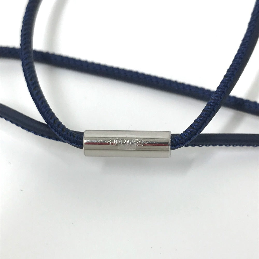 HERMES Necklace Buffalo horn Purple x blue Buffalo horn Equipe Women Used