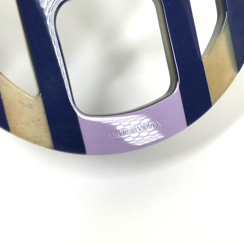 HERMES Necklace Buffalo horn Purple x blue Buffalo horn Equipe Women Used