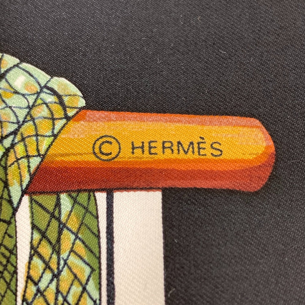 HERMES scarf silk Navy Pasementerie string decoration Carre90 Women Used