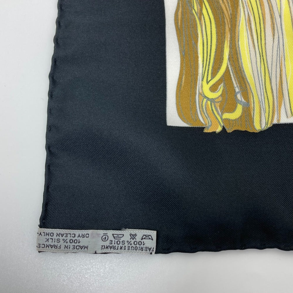 HERMES scarf silk Navy Pasementerie string decoration Carre90 Women Used