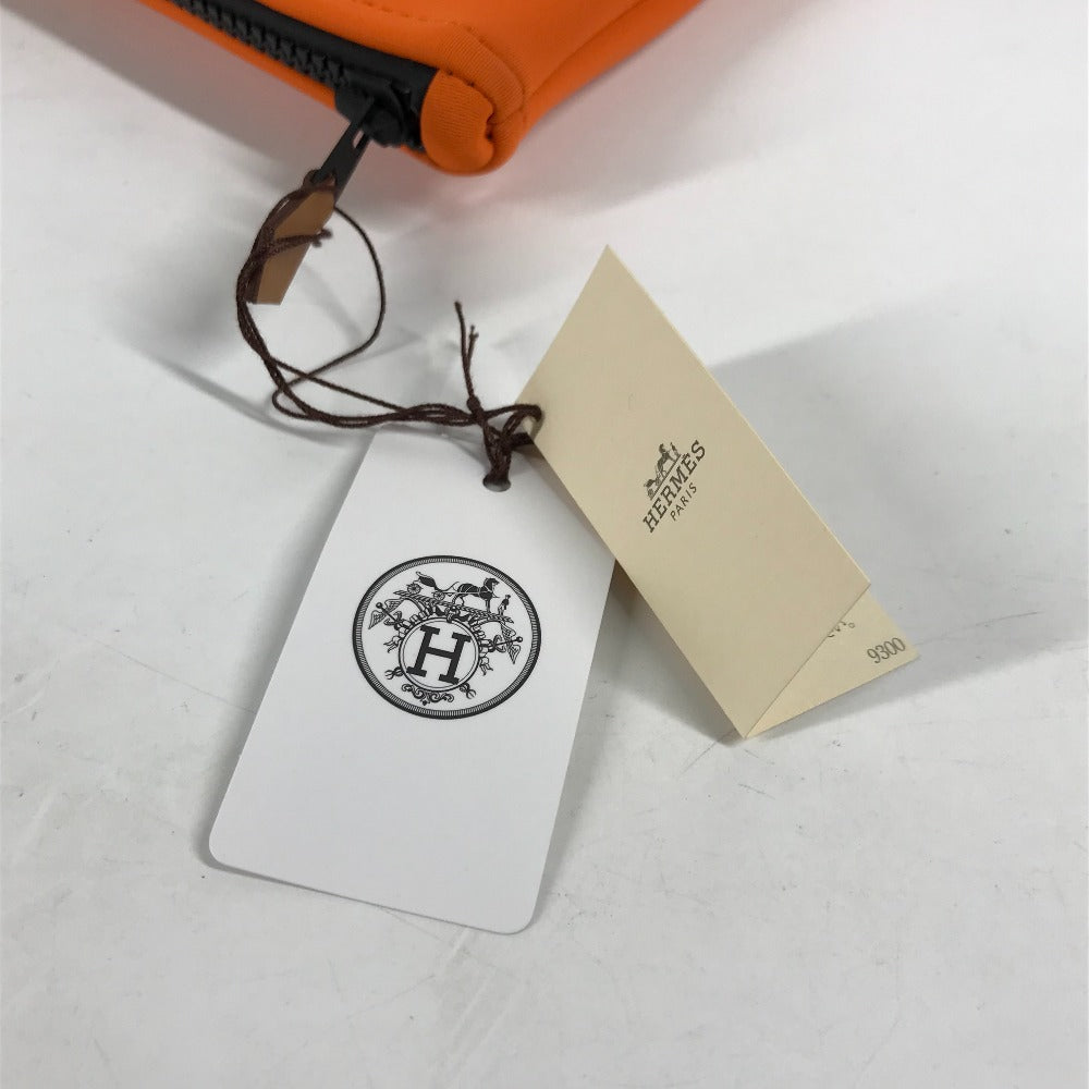 HERMES Clutch bag polyamide Orange accessory case Neovan GM Women Used