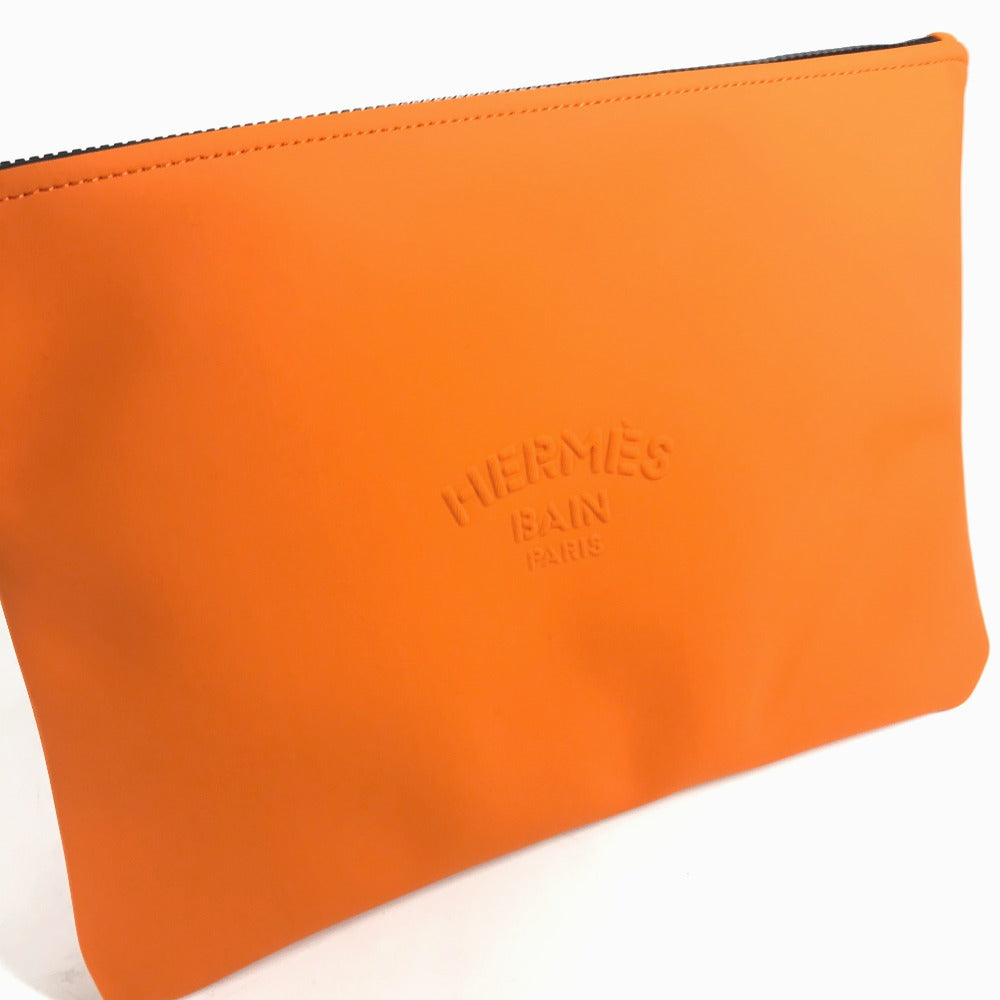 HERMES Clutch bag polyamide Orange accessory case Neovan GM Women Used