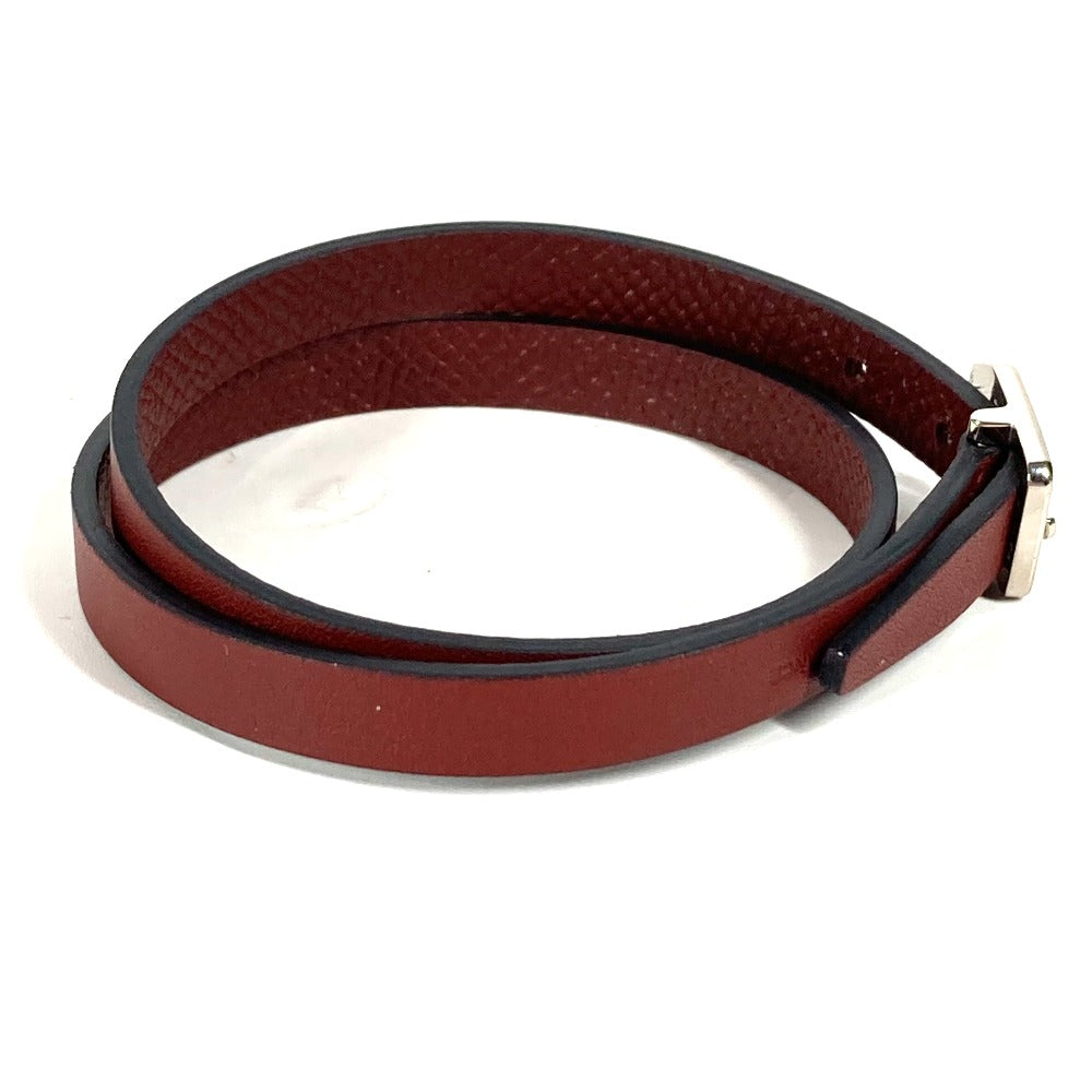 HERMES bracelet leather Brown Bracelet Paddock Double Tour Women Used