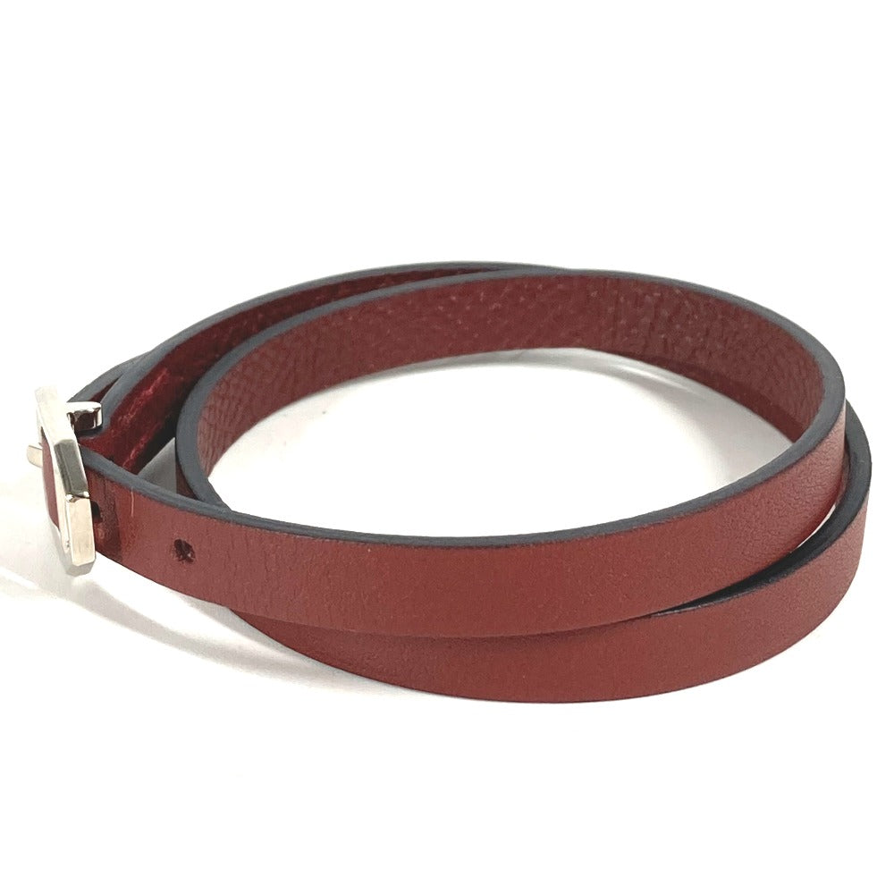 HERMES bracelet leather Brown Bracelet Paddock Double Tour Women Used