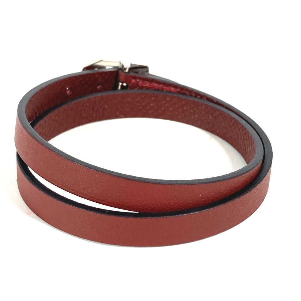 HERMES bracelet leather Brown Bracelet Paddock Double Tour Women Used