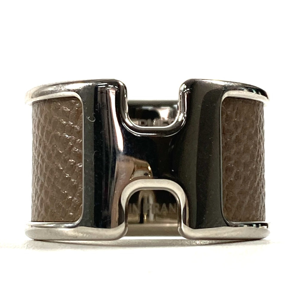 HERMES Ring leather gray Olympe Women XS Used