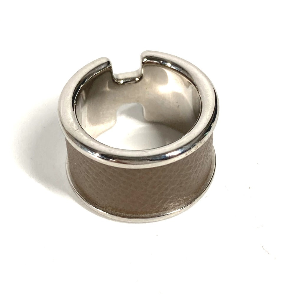 HERMES Ring leather gray Olympe Women XS Used