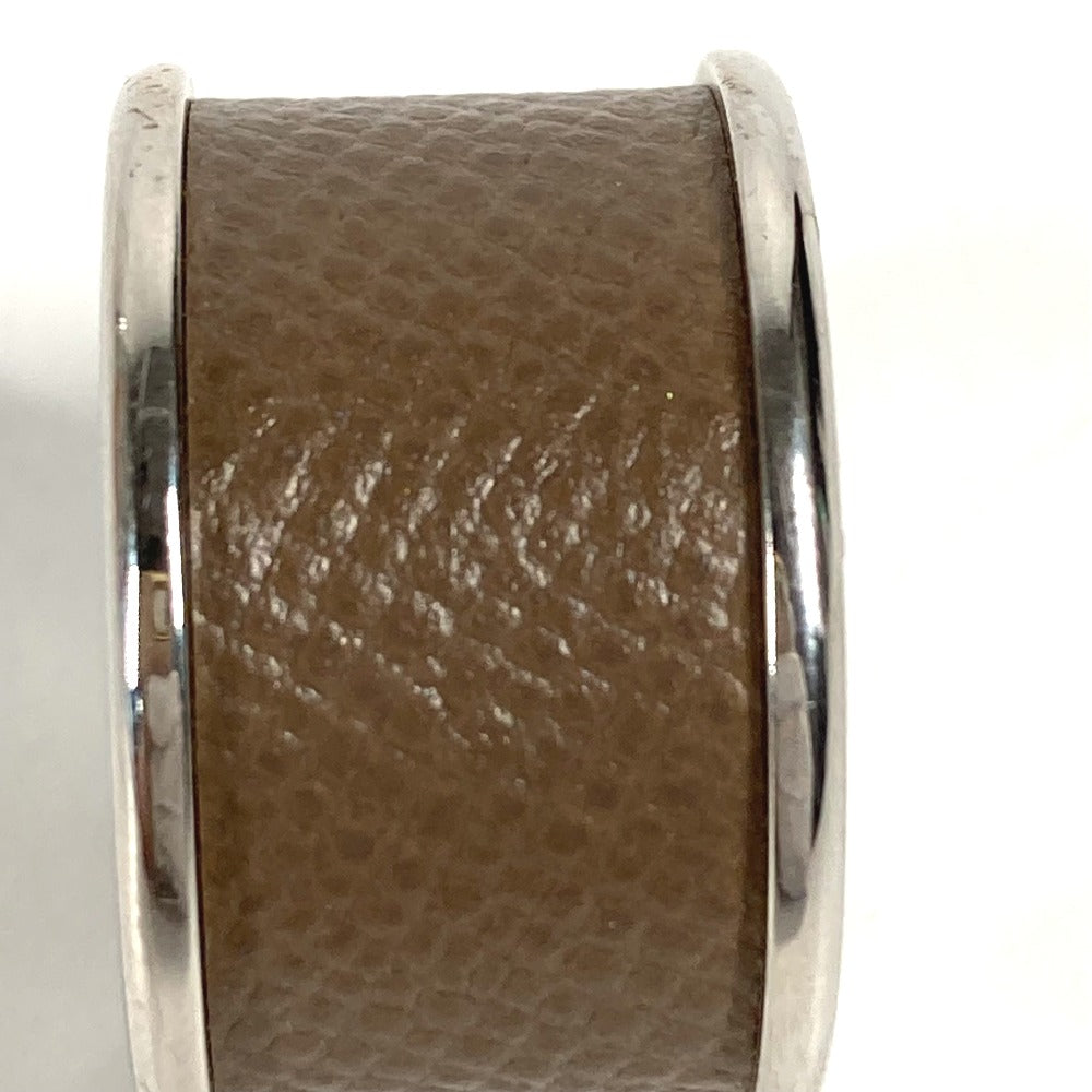 HERMES Ring leather gray Olympe Women XS Used