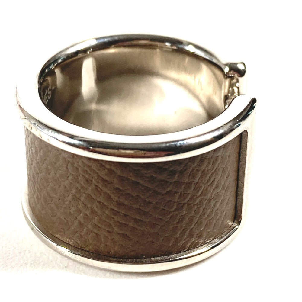 HERMES Ring leather gray Olympe Women XS Used
