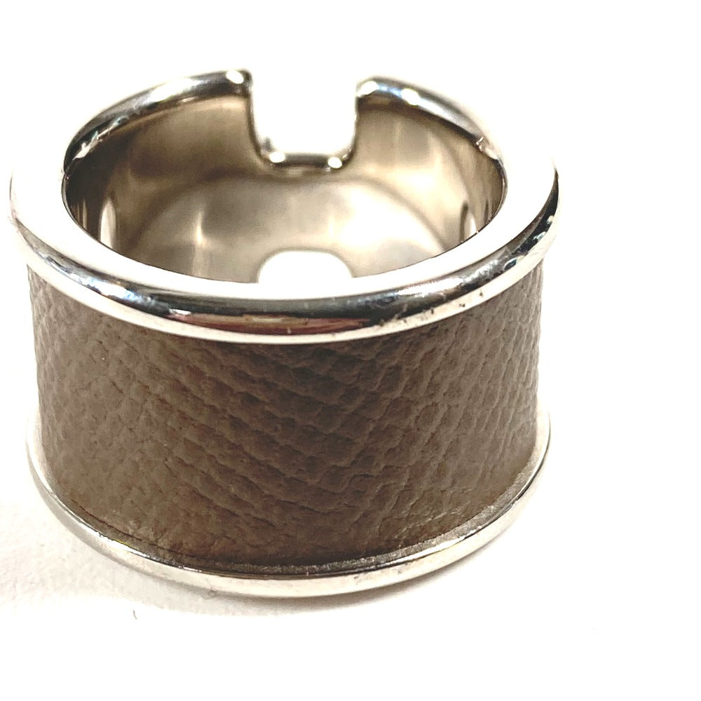 HERMES Ring leather gray Olympe Women XS Used