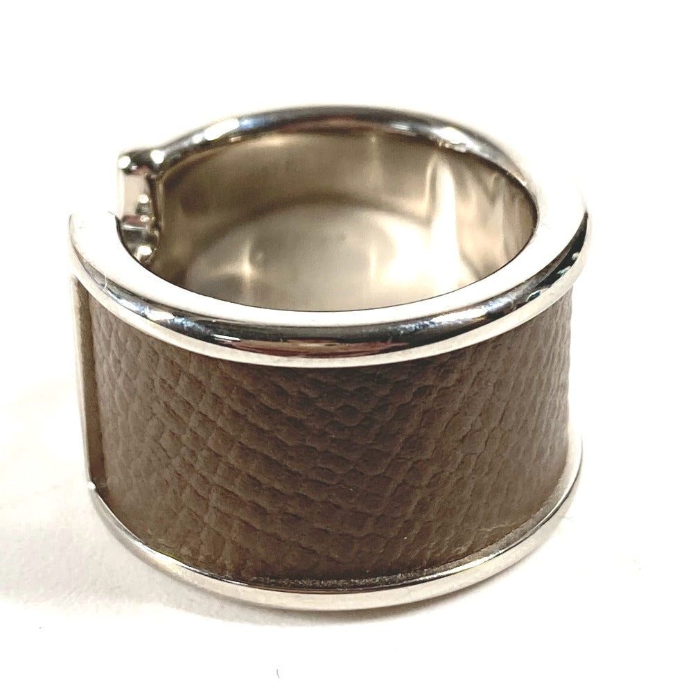 HERMES Ring leather gray Olympe Women XS Used