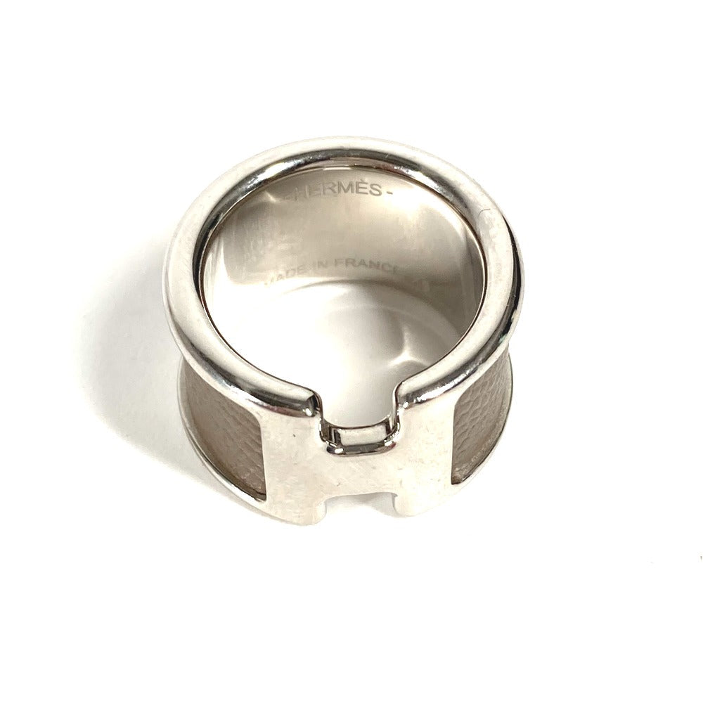 HERMES Ring leather gray Olympe Women XS Used