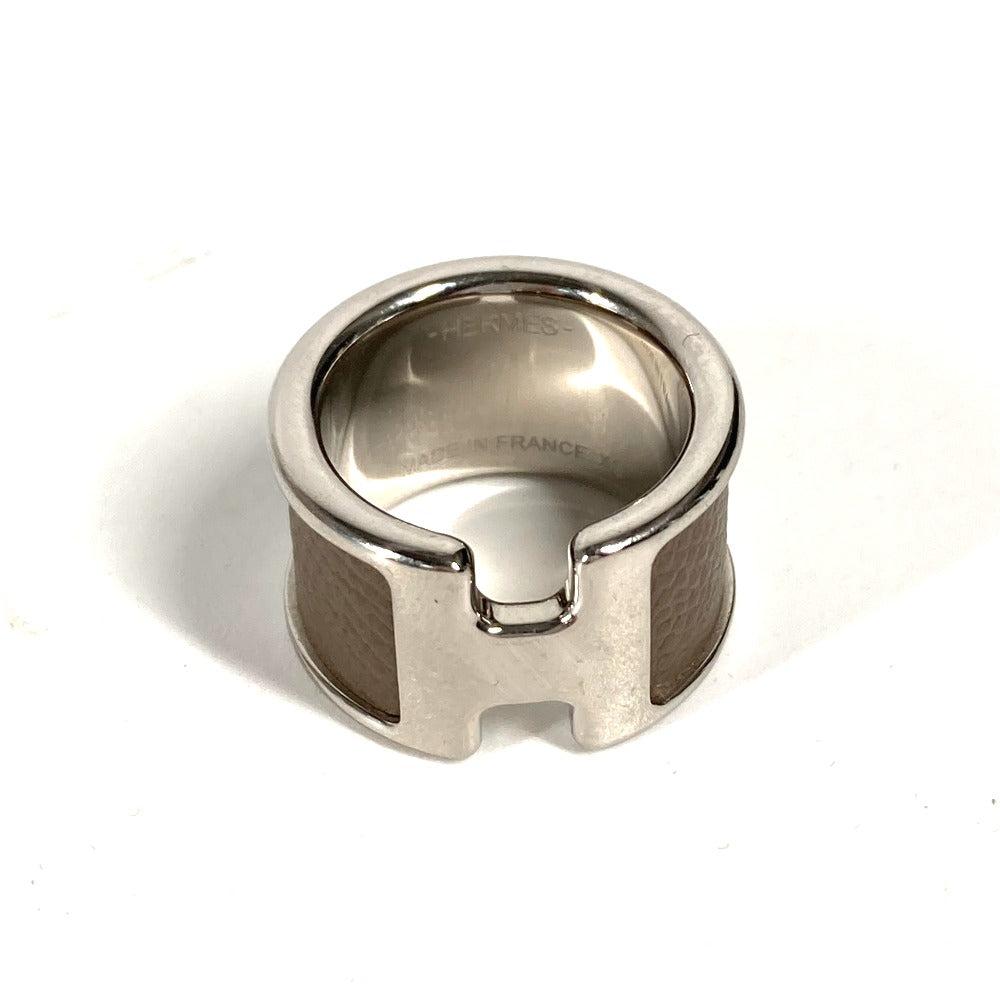 HERMES Ring leather gray Olympe Women XS Used
