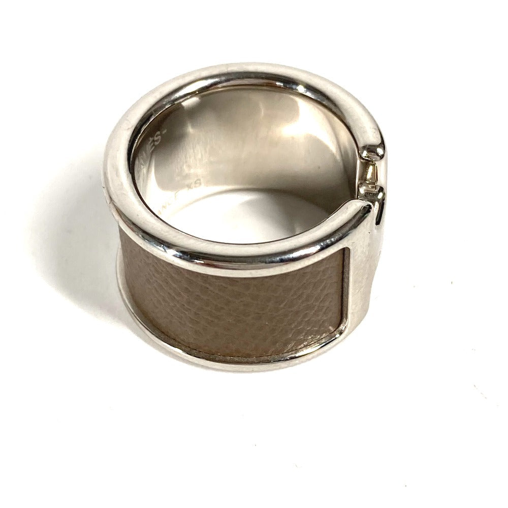 HERMES Ring leather gray Olympe Women XS Used