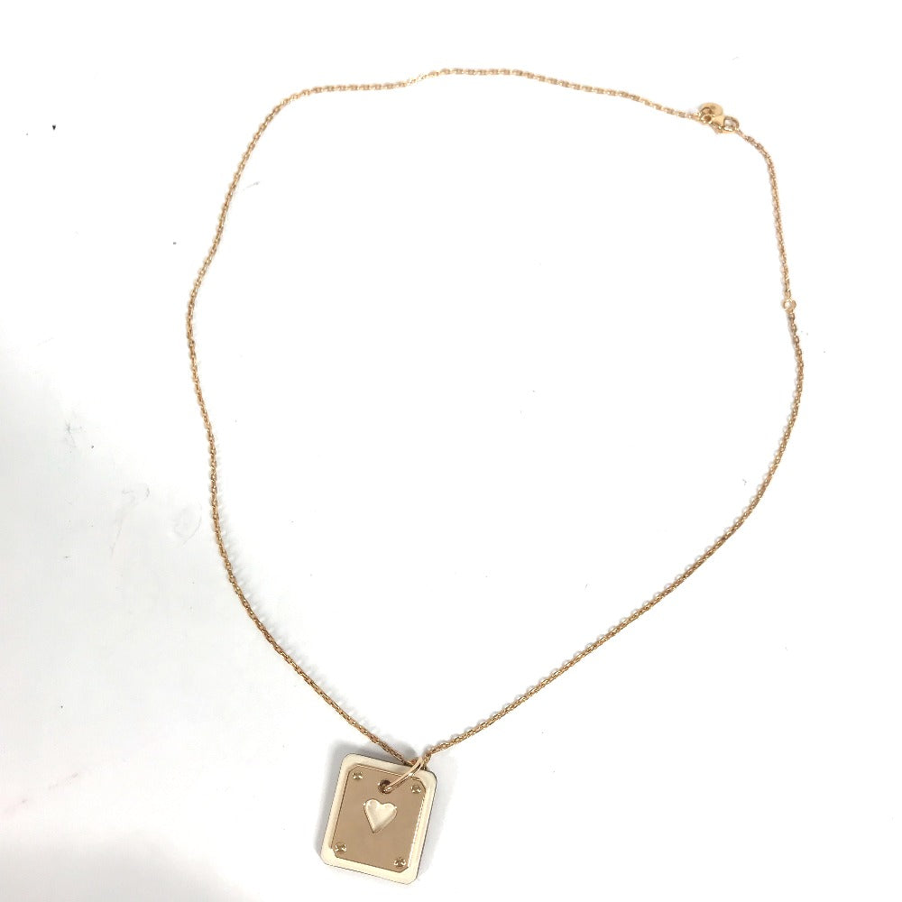 HERMES Necklace Metal, Leather White x Pink Gold Accessories Asdu Cool PM Women Used