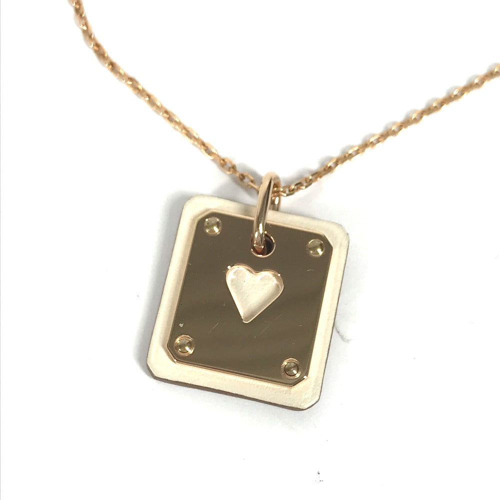 HERMES Necklace Metal, Leather White x Pink Gold Accessories Asdu Cool PM Women Used