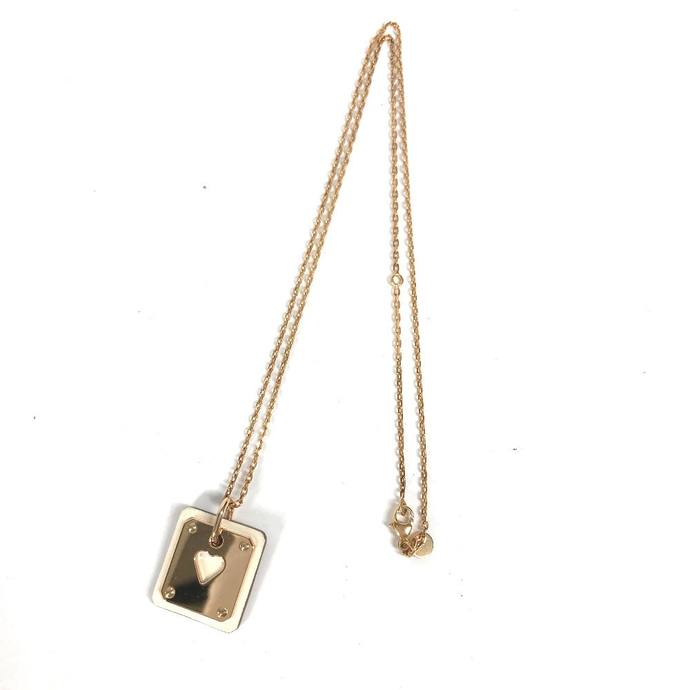 HERMES Necklace Metal, Leather White x Pink Gold Accessories Asdu Cool PM Women Used
