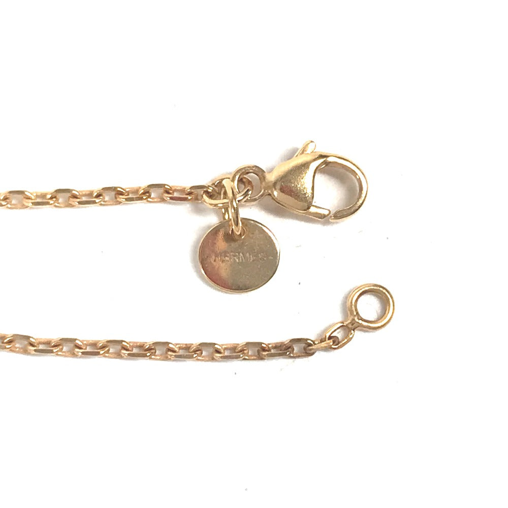 HERMES Necklace Metal, Leather White x Pink Gold Accessories Asdu Cool PM Women Used