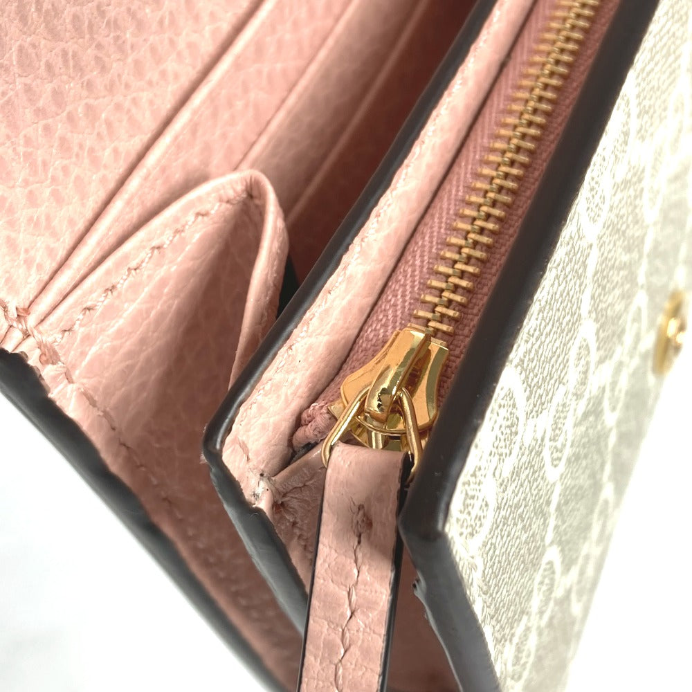 GUCCI Folded wallet 598587 GG Supreme canvas, leather beige GG Supreme GG Marmont Women Used