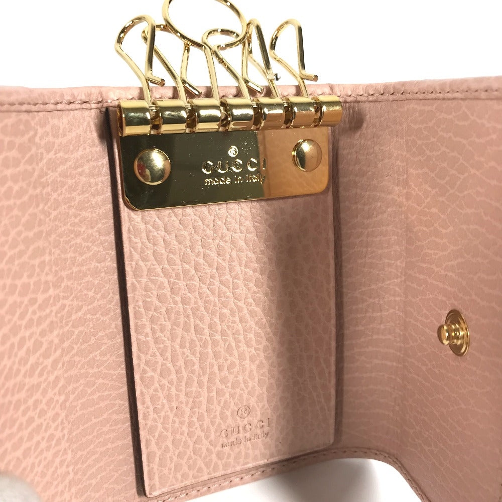 GUCCI Key case Key holder  456118 leather pink GG Marmot Double G Women Used