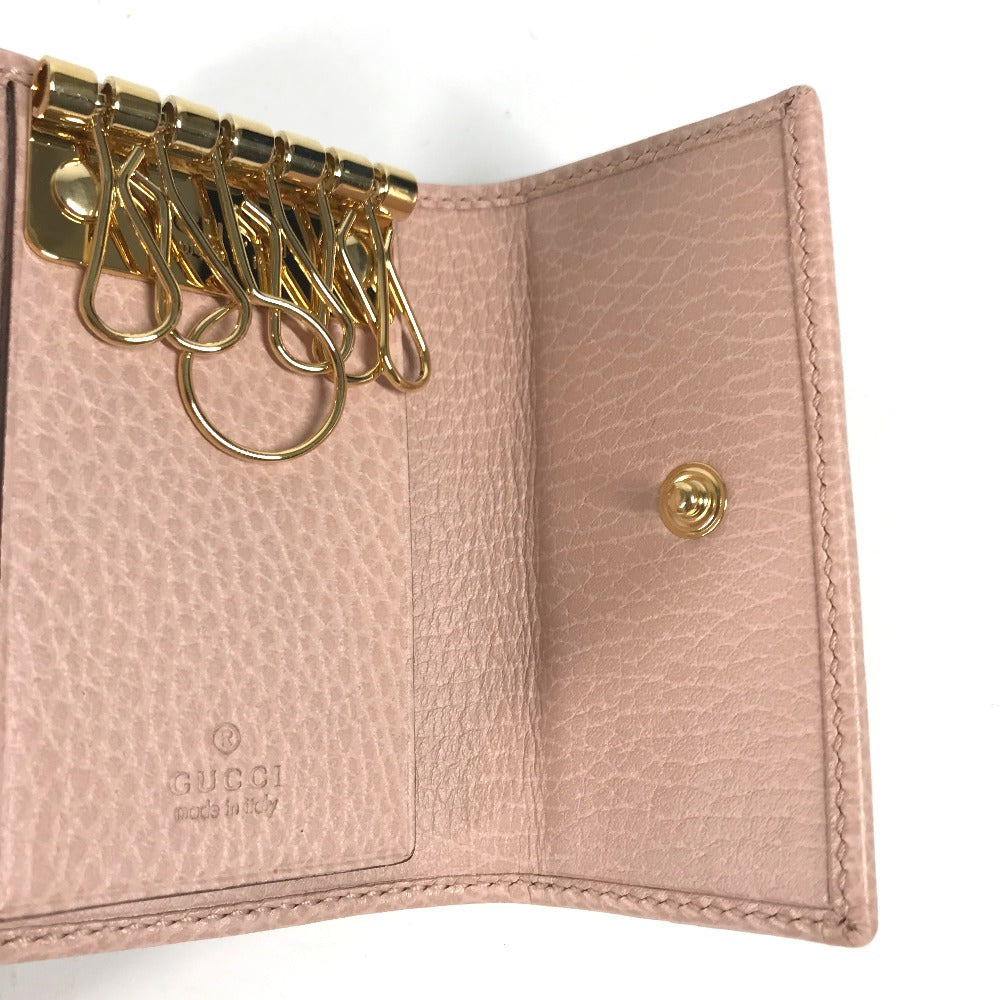 GUCCI Key case Key holder  456118 leather pink GG Marmot Double G Women Used