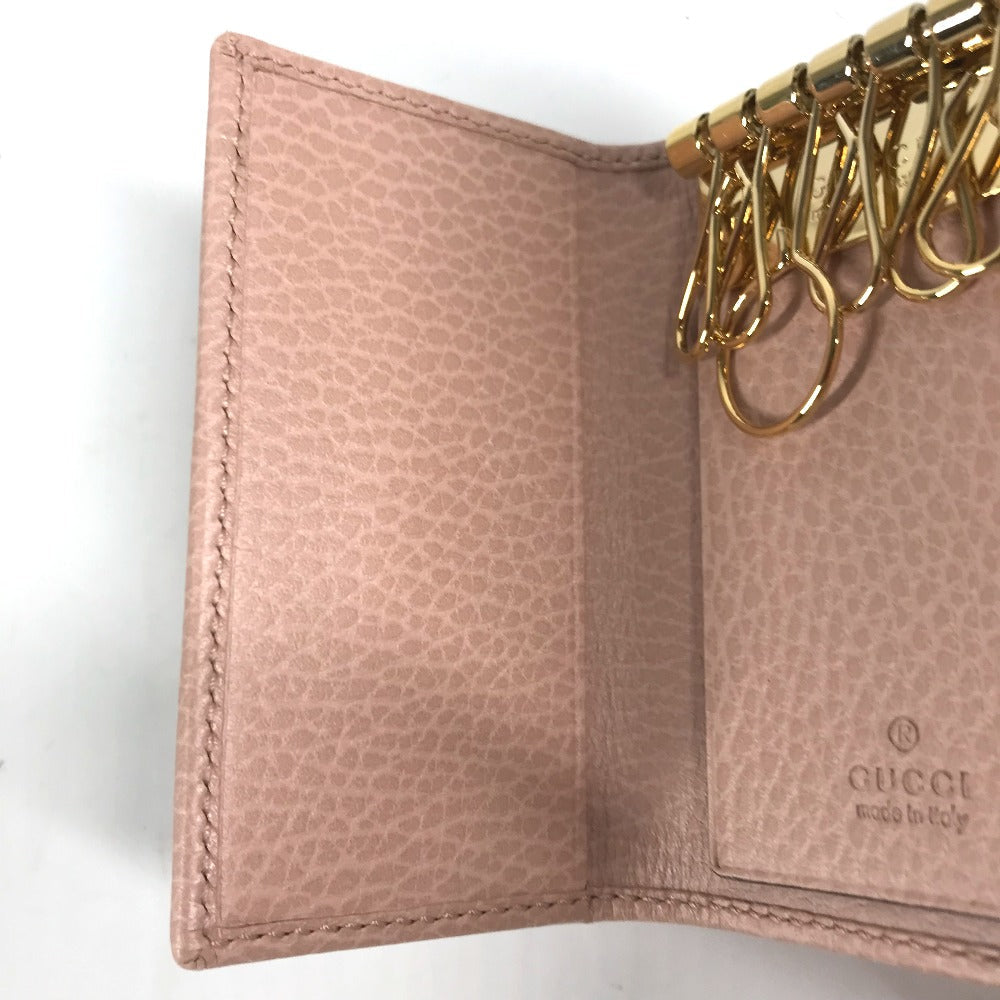 GUCCI Key case Key holder  456118 leather pink GG Marmot Double G Women Used