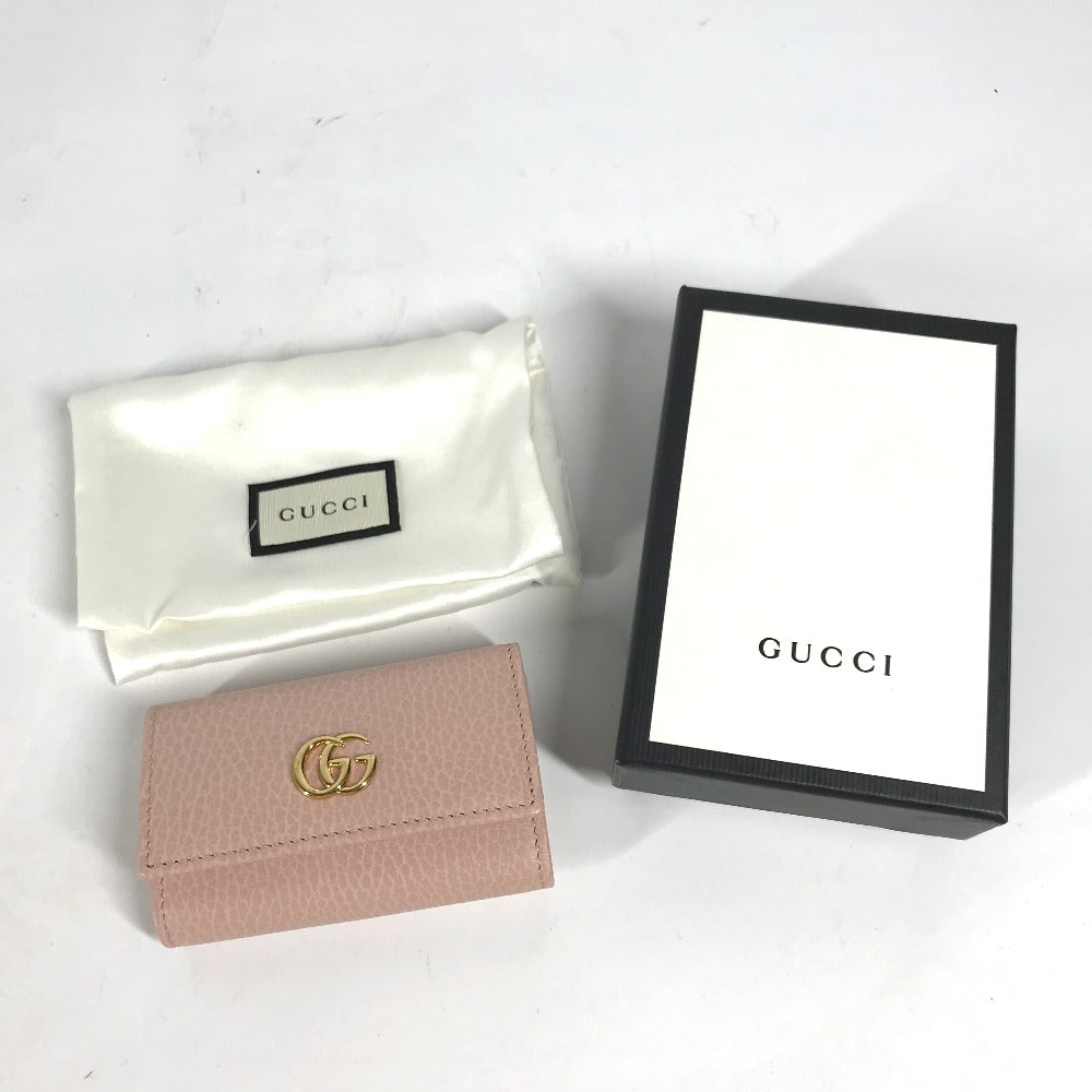 GUCCI Key case Key holder  456118 leather pink GG Marmot Double G Women Used