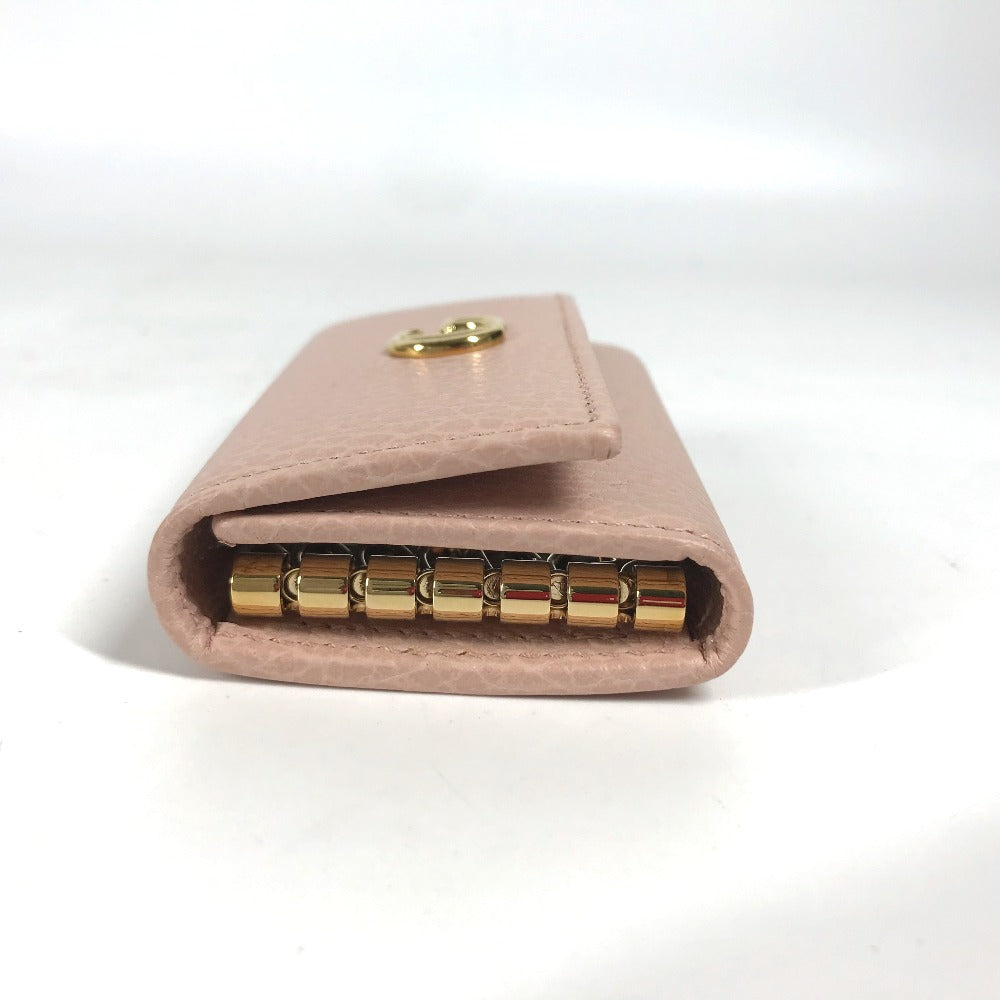 GUCCI Key case Key holder  456118 leather pink GG Marmot Double G Women Used