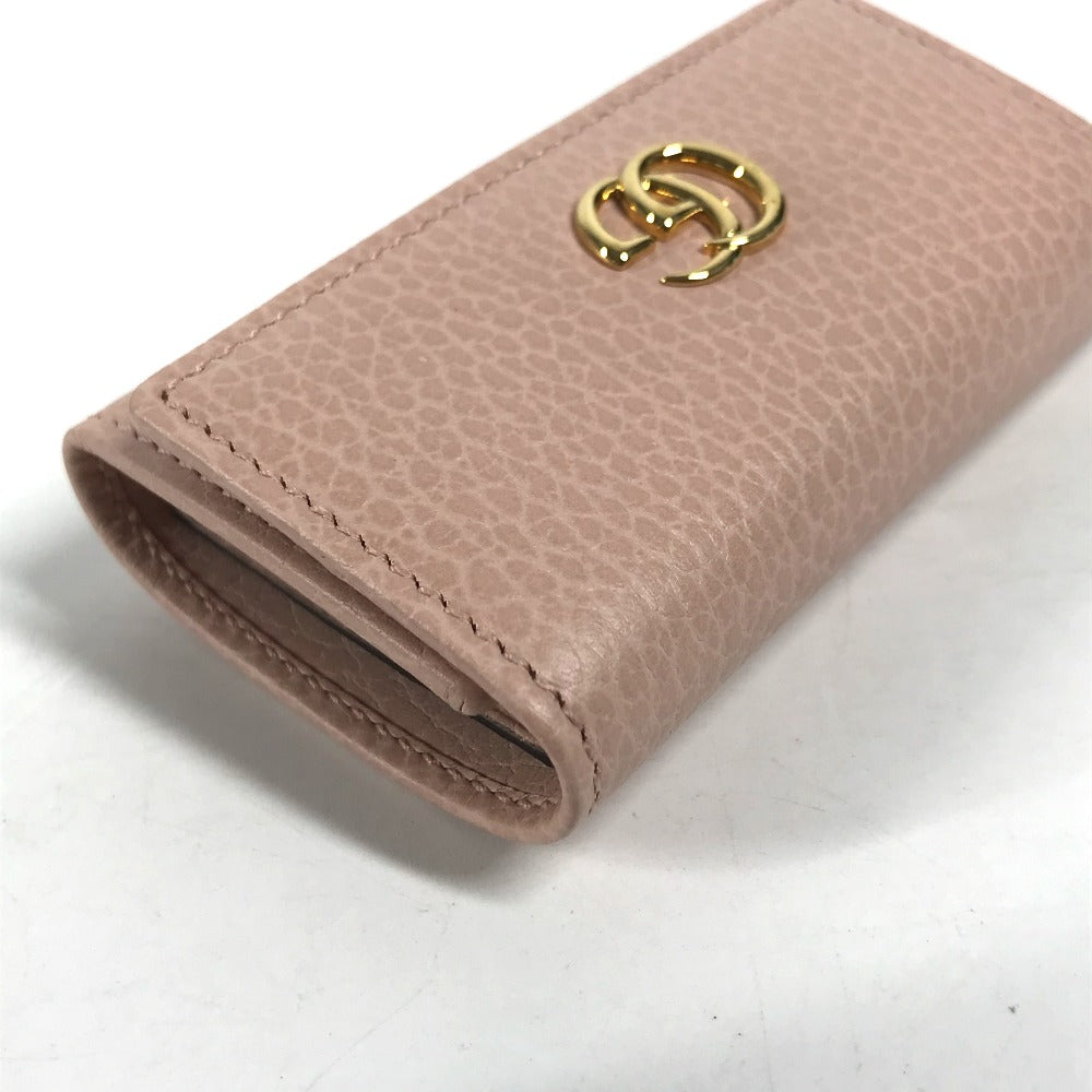 GUCCI Key case Key holder  456118 leather pink GG Marmot Double G Women Used