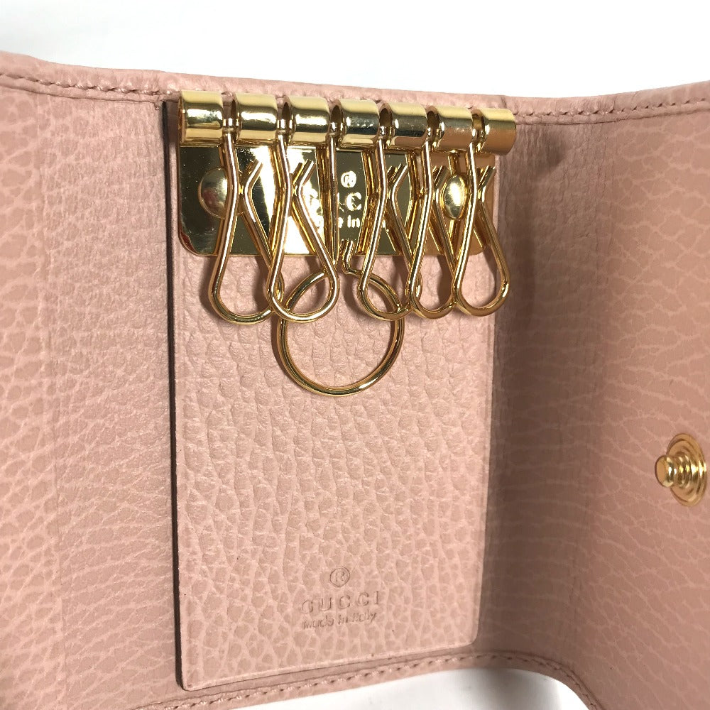 GUCCI Key case Key holder  456118 leather pink GG Marmot Double G Women Used