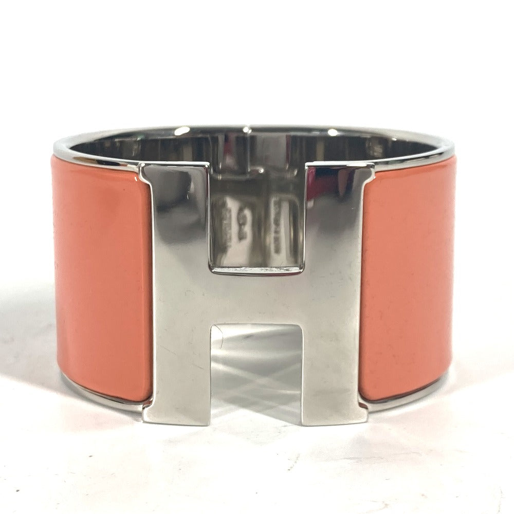 HERMES Bangle metal Orange xSilver Accessories Click Clack XL Women Used