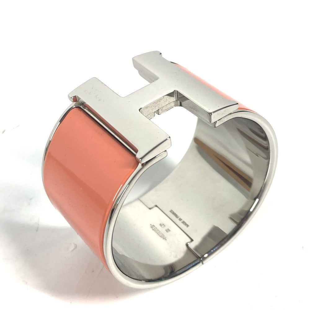 HERMES Bangle metal Orange xSilver Accessories Click Clack XL Women Used